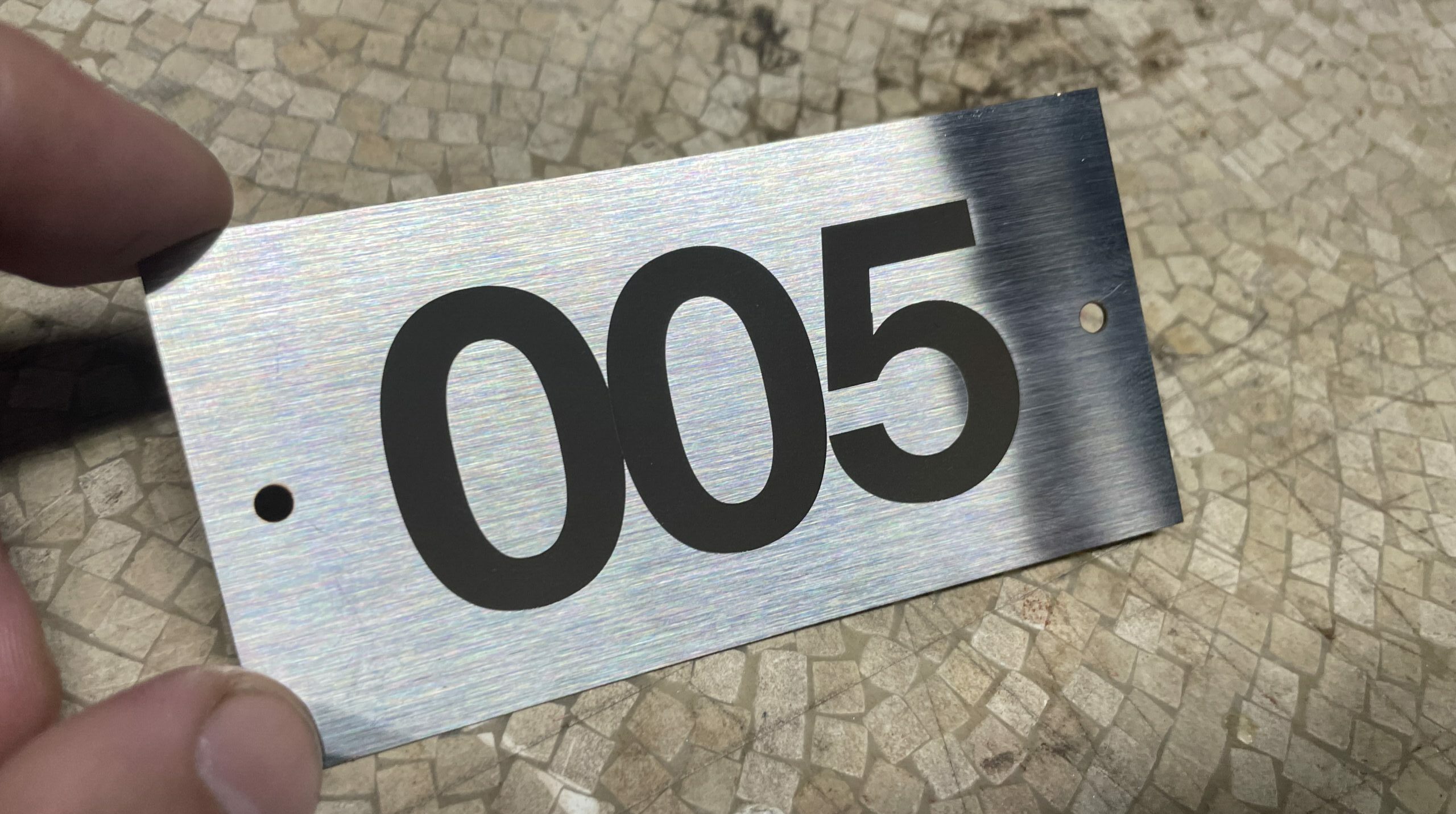 numbered metal tags